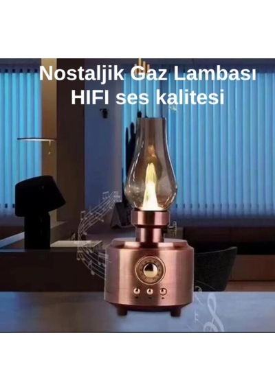 Nostaljik Gaz Lambalı Görünümlü Bluethoot Speaker Mp3 Çalar Rt-764
