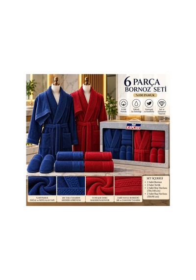 Slc Home 6 Parça Lüx Aile Bornoz Seti % 100 Pamuk Kutulu Şık Desenli İşlemeli Mavi - Kırmızı - 939937392 Mavi - Kırmızı Slc Home 6 Parça Lüx Aile Bornoz Seti % 100 Pamuk Kutulu Şık Desenli İşlemeli Mavi - Kırmızı - 939937392 Mavi - Kırmızı