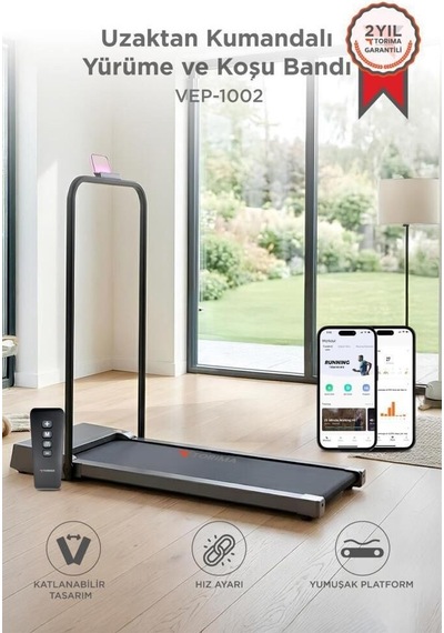 Premium Günlük Spor Aktif Yaşam Fiziksel Aktivite Koşu Bandı Vep1002 Siyah