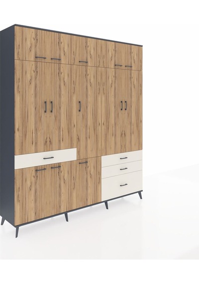 Hyperion Dolap 8 Raflı 4 Çekmeceli 3 Askılı 220x44x243 Antrasit-çam/aytaşı Atlas Çam/aytası Hyperion Dolap 8 Raflı 4 Çekmeceli 3 Askılı 220x44x243 Antrasit-çam/aytaşı Atlas Çam/aytası