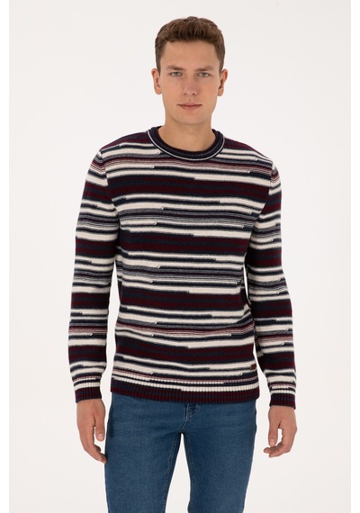 U.S. Polo Assn. Erkek Comfort Fit Bisiklet Yaka Mürdüm Kazak 50308332-VR074 U.S. Polo Assn. Erkek Comfort Fit Bisiklet Yaka Mürdüm Kazak 50308332-VR074
