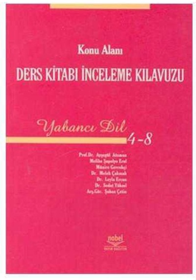 Konu Alanı Ders Kitabı İnceleme Kılavuzu Yabancı Dil 4 - 8