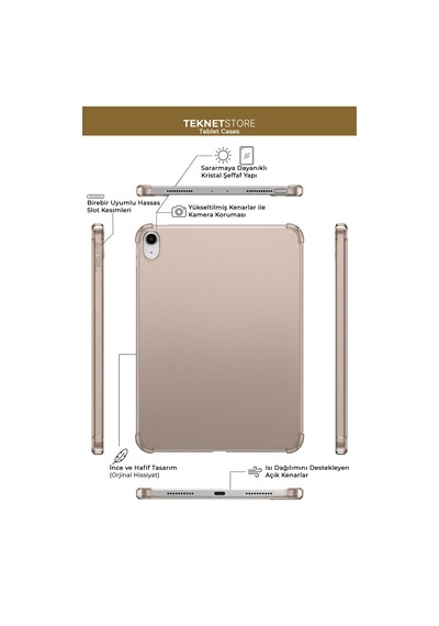 İpad 11. Nesil A16 Ve 10. Nesil 10.9" Uyumlu Kılıf A3355 A2696 Ultra İnce Standlı Kapak Starlight Kapaklı Kılıf