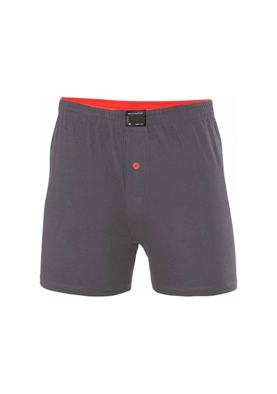 Royaleks Düğmeli Pamuklu Erkek Penye Boxer Füme - 1146A M