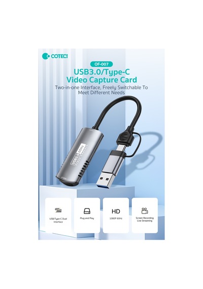 Canlı Yayın Video Yakalama Kartı 4k 60hz Usb 3.0 / Type-c İkili Arayüz 1080p 60hz Video Capture Card K Capture-01