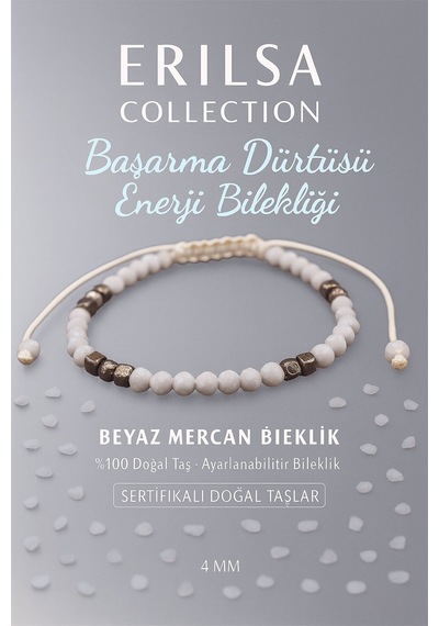 Sertifikalı Başarma Dürtüsü  Bilekliği - Beyaz Mercan Ve Te Çok Renkli