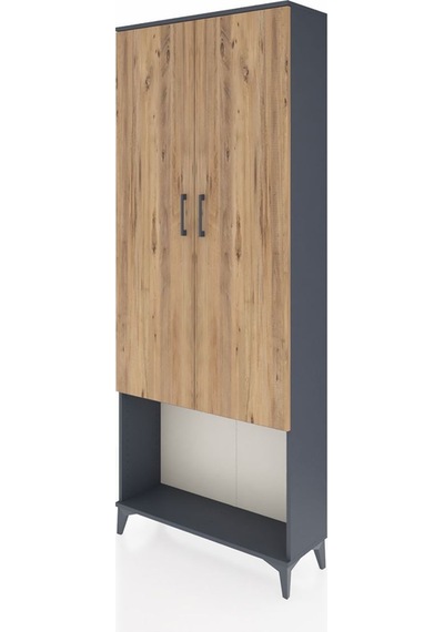 Arges Dolap 4 Raflı 2 Kapaklı 88x30x221 Antrasit-çam Antrasit