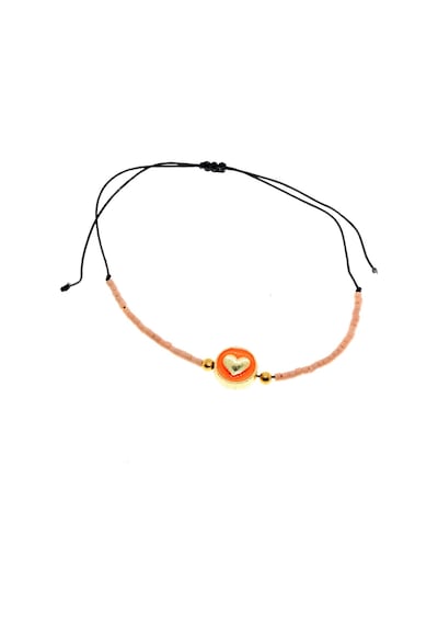 X-lady Accessories Altın Renk Pembe Mineli Kalp Model Miyuki Bileklik - 2954 Çok Renkli