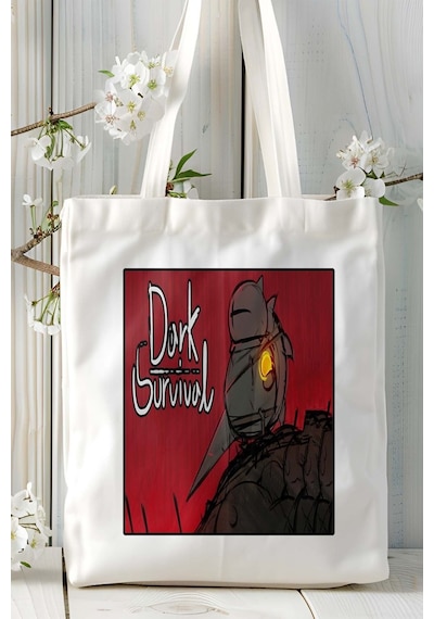 Art Hediye Dark Survival Mobil Oyun Baskılı Bez Çanta Omuz Çantası Çift Tafaflı Baskı Kişiye Özel 1 Çok Renkli