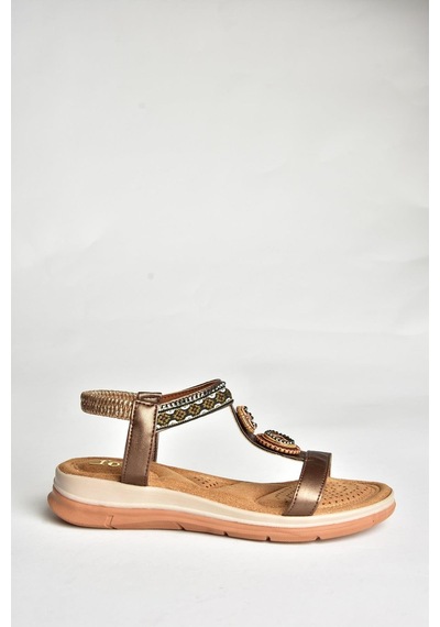 Fox Shoes U258613609 Bakır Kadın Sandalet Bakır-suni Deri Bakır