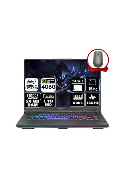 Asus Rog Strix G16 G615LW-S5185-A112 U9-275HX 96 GB 1 TB SSD RTX5080 16 GB 16" W11P WQXGA Dizüstü Bilgisayar