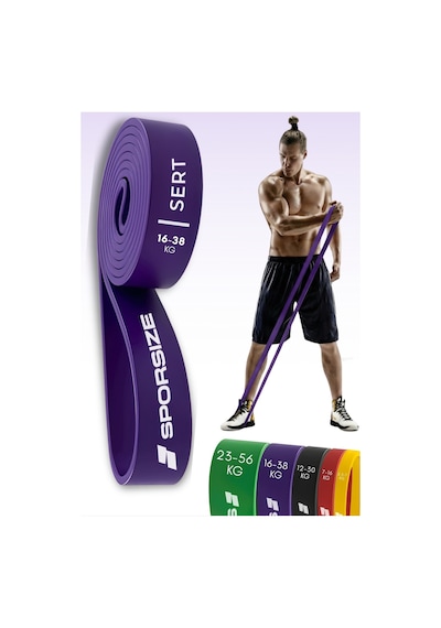 30 + 38 Kg Power Loop Direnç Bandı Kas Geliştirme Fitness Crossfit Barfiks Lastiği Mor