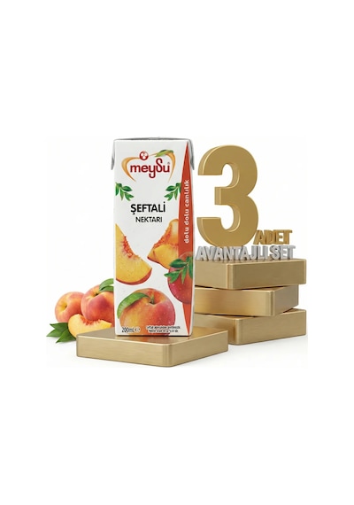 Meysu Nektar Şeftali 3x200 Ml