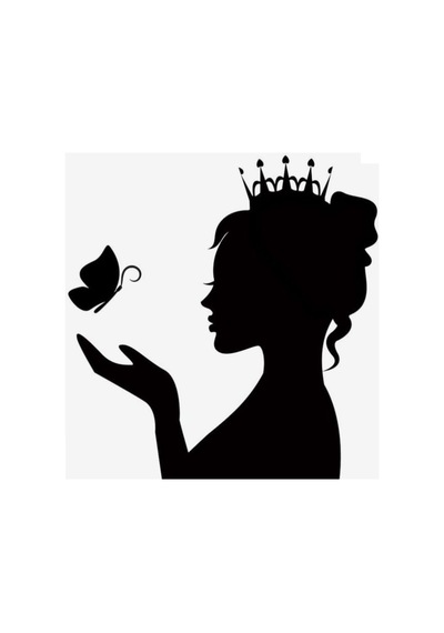Kuaför Güzel Kadın Tac Isimli Işyeri Cam Sticker Güzel Kadın Makas Kesim Saç Sticker Siyah