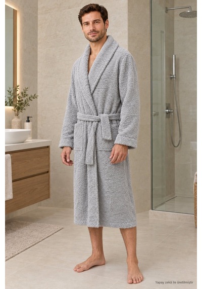Özdilek Kadın/erkek Unisex Pamuklu Bornoz Xl - Gri