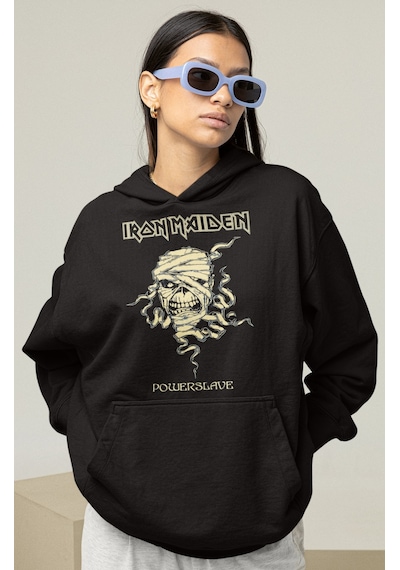 Sevbano Iron Maiden Power Slave Rock Metal Baskılı Unisex Oversize Müzik Siyah