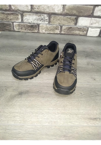 Bukond Outdoor Trekking Suya Dayanıklı Bağcıklı Kaymaz Taban Kışlık Ayakkabı Vizon