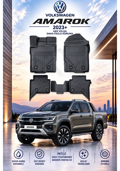 Volkswagen Amarok 2023+ Aracınıza Özel Üretim Havuzlu Paspas Takımı A+ -mod-
