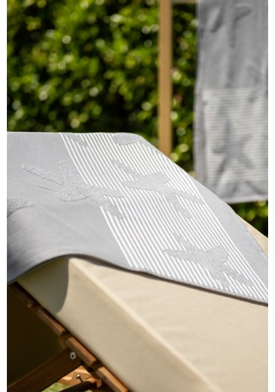 Menderes Home Cotton Collection Bukle Plaj Havlusu Yıldız Gri
