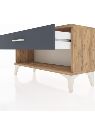 Arges Şifonyer Tek Çekmeceli 88x30x48 Çam-antrasit Çam