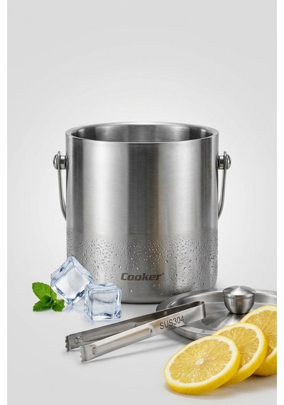 Cooker 1.6 Litre Çelik Buz Kovası Yk1838 Gümüş