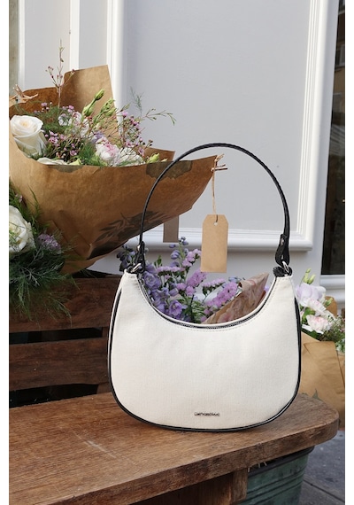 Housebags Kanvas Soft Siyah Yarım Ay Kol Çantası 242 Soft Siyah
