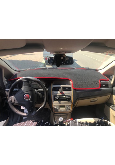 2007-2014 Modellerine Uygun Fiat Linea Torpido Koruma Halısı Kenar Renk Kırmızı