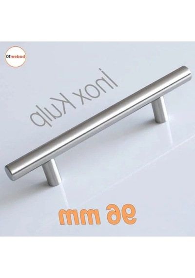 10 Adet Pürüzsüz İnox Metal Kulp - 96 Mm Uzunluk A.Ağaç