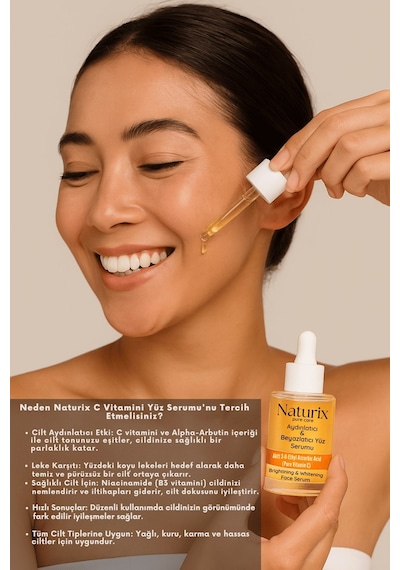 Aydınlatıcı Ve Beyazlatıcı Yüz Serumu C Vitamini Alpha-arbutin & Niacinamide 30ml