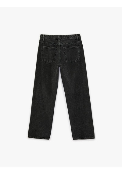 Koton Düz Paça Normal Bel Taş Detaylı Pamuklu Denim Pantolon - Straight Fit Jean Siyah 6sal40158md Siyah Koton Düz Paça Normal Bel Taş Detaylı Pamuklu Denim Pantolon - Straight Fit Jean Siyah 6sal40158md Siyah