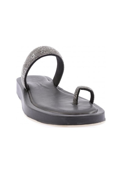 Dgn 007 Kadin Silver Taşli Parmak Arasi Terlik 007-2297-R1534 Siyah