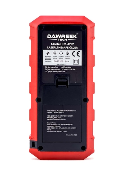 Dawreek Mesafe Ölçer H01 Red 80 Metre Dijital El Tipi Mesafe Ölçüm Cihazı