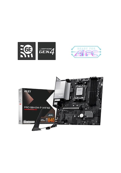 Msı Pro B840m-p Wifi 6e Am5 Ryzen D5 Hdmi Type-c