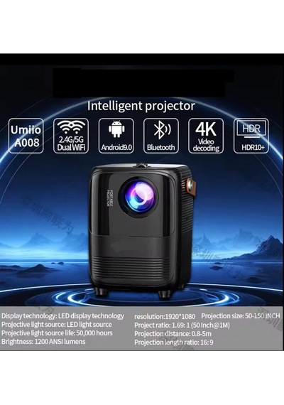 Android Mini Projeksiyon Cihazı Wifi Bluetooth Usb 4k 1080p-121365