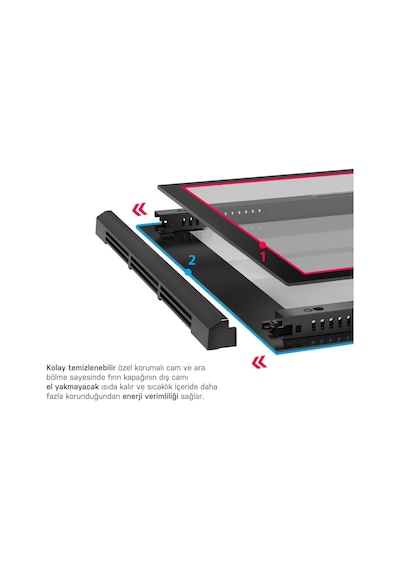 Carino 8406 0+3 Fonksiyon Mekanik Siyah Power Turbo Ankastre Fırın