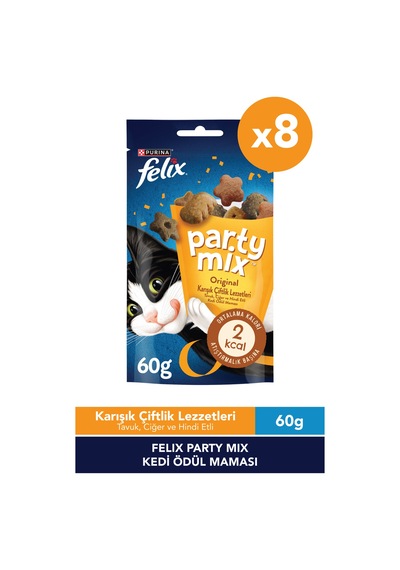 Felix Party Mix Karışık Çiftlik Lezzetleri Kedi Ödül Maması X8