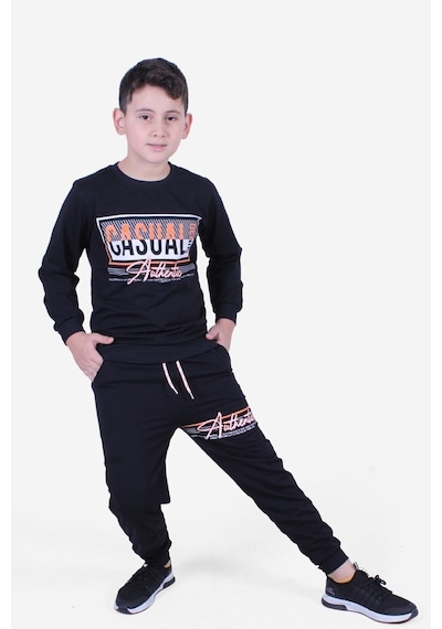 Fyk Kids 2 İplik Baskılı Erkek Çocuk Eşofman Takımı Siyah