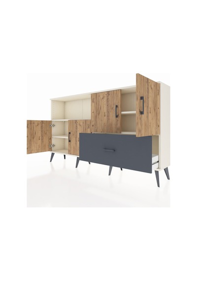 Arges Konsol 4 Raflı Tek Çekmeceli 4 Kapaklı 176x30x99 Aytaşı-çam Aytaşı-çam/antrasit Arges Konsol 4 Raflı Tek Çekmeceli 4 Kapaklı 176x30x99 Aytaşı-çam Aytaşı-çam/antrasit