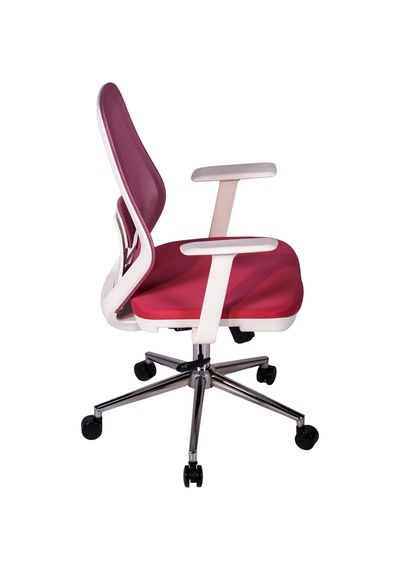 Ofisbazaar Dali Beyaz Fileli Çalışma Koltuğu Ergonomik Şef Ve Toplantı Koltuğu Pembe Pembe