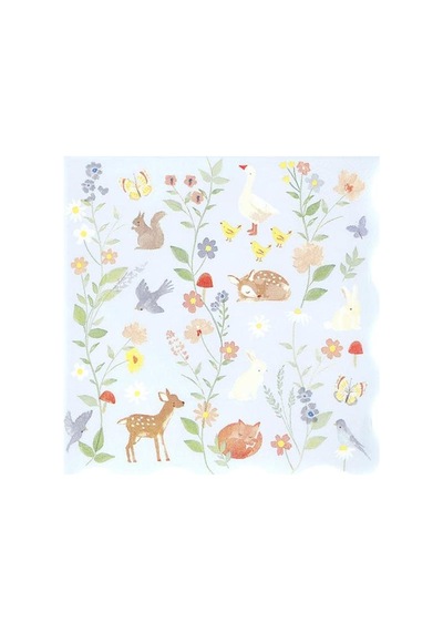 Meri Meri - Little Animals Large Napkins - Minik Hayvanlar Peçeteler - L - 16 Adet