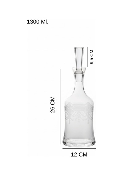 1300 Ml El Yapımı Şeffaf Cam Karaf Coronam Model Su Meşrubat Ve Kokteyl Servis Sürahisi