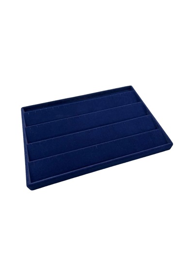Yerli Üretim Cezayir Model Süet Kumaş Lacivert Renk 34/24 Cm Kademeli Çekmece İçi Küpe Standı Çok Renkli