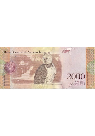 Venezuela, 2.000 Bolivar 2016 Çil Eski Yabancı Kağıt Para