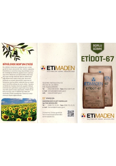 Bor Etidot 67 Etibank 20KG Zirai Bor