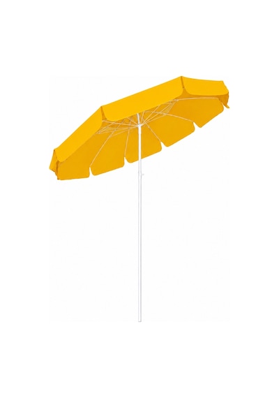 Sarı Plaj Şemsiyesi 200 Cm Çap /10 Telli, Polyester Kumaş Sarı
