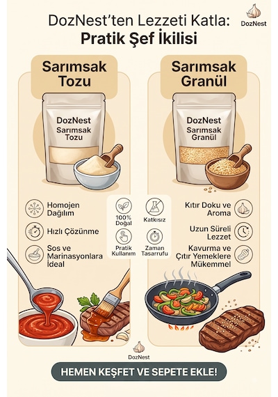 Doznest Pratik Şef İkilisi: Sarımsak Toz 200 Gr Ve Sarmısak Granül 200 Gr