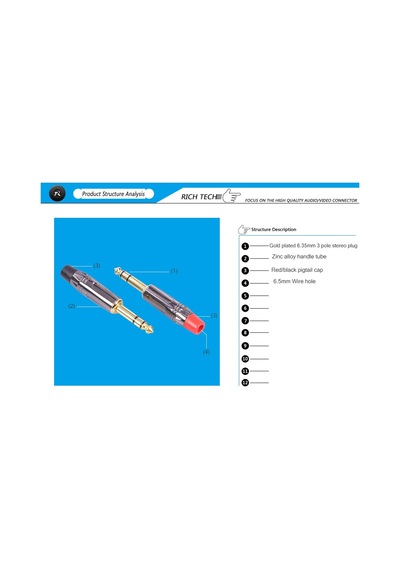 Stereo Jack - 6.3 Mm - Erkek - Trs - Prinç -