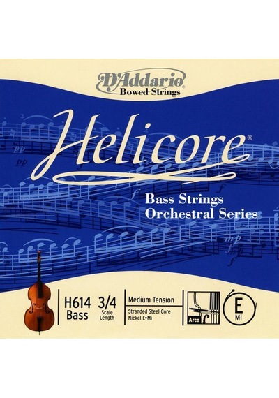 D'addario H614 Helicore Tek Kontrabas Mi E Teli 3/4 Güçlü Alt Frekans Desteği Odaklanmış Rezonans Ve Dayanıklı Krom Sargı