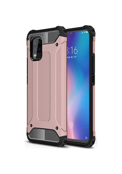 Kilifone - Xiaomi Uyumlu Mi 10 Lite - Kılıf Çift Katman Zırh Tank Crash Military Kapak - Rose Gold