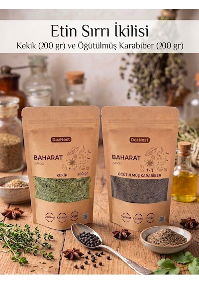 Doznest Etin Sırrı İkilisi: Kekik 200 Gr Ve Öğütülmüş Karabiber 200 Gr